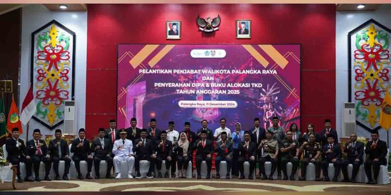 Wagub Lantik Pj Wali Kota Palangka Raya Sekaligus Lakukan Penyerahan DIPA dan Alokasi TKD TA 2025